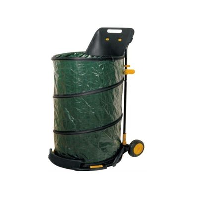 Gardening Routine with 160 Litres Garden Trolley and Leaf Bag on Wheels