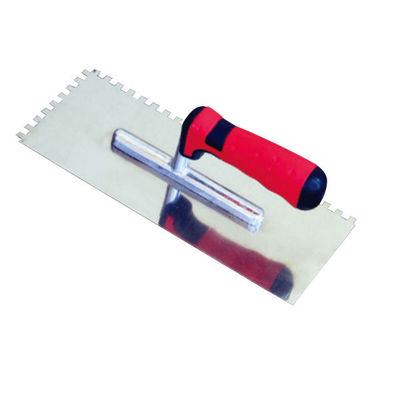 Carbon Steel Stainless Steel Blade Plastering Trowel with Teeth and Rubber Handle