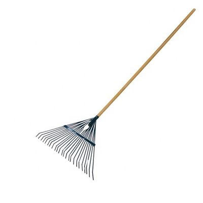 STEEL Leaf Rake with 1.2M Wooden Handle Efficiently Remove Leaves and Debris