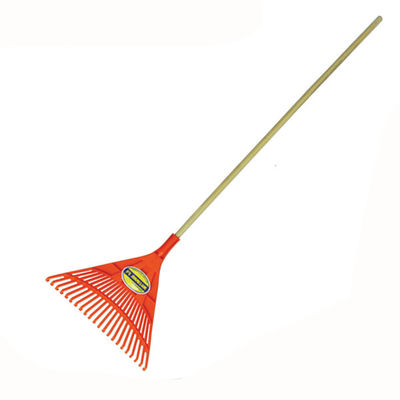 Wooden Handle Garden Rake for 22 Tines Plastic Leaf Distribution