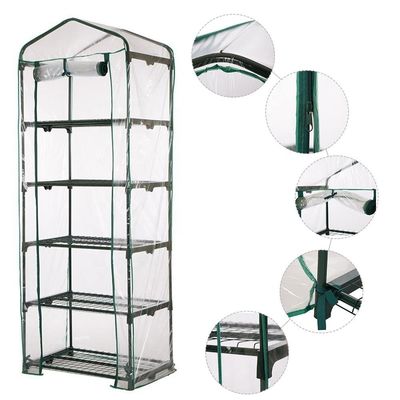 5 Tier PVC Gardening House with Steel Tube Frame Dia 16mm and Vinyl Greenhouse Design