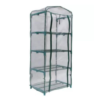 Easily Assembled Transparent Greenhouse 4 tier Vinyl House with Steel Tube Dia 16mm