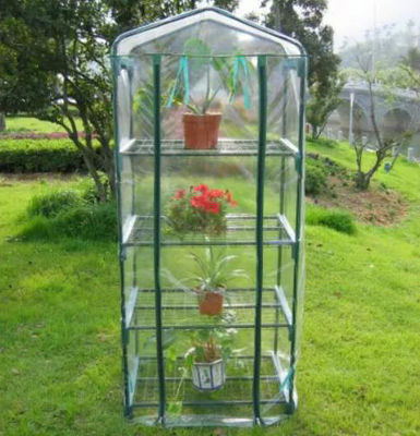 Easily Assembled Transparent Greenhouse 4 tier Vinyl House with Steel Tube Dia 16mm