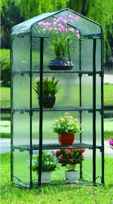 Easily Assembled Transparent Greenhouse 4 tier Vinyl House with Steel Tube Dia 16mm