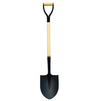 Outdoor Farming Tool Y Type Grip Wooden Handle Round Point Shovel with 215mm Blade