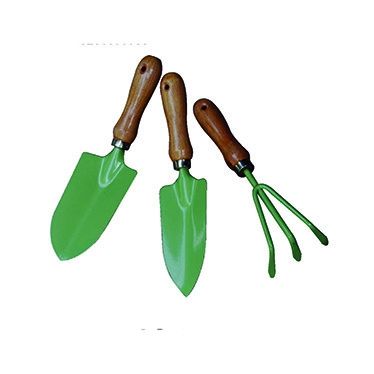 Essential GARDEN TOOL SET 3PCS Wooden Handle Mini Shovel/Rake/Spade for Flower Plants