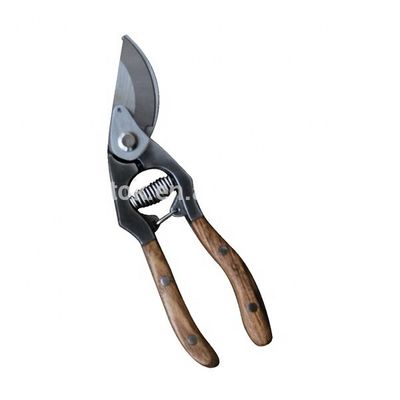 Customized Support Forged Oak Wood Handle Classic Garden Bypass Pruner for Finishing