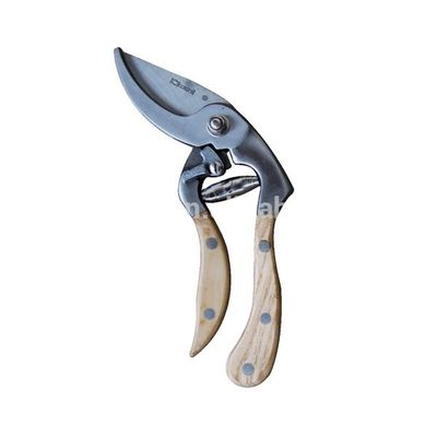 Customized Support Forged Oak Wood Handle Classic Garden Bypass Pruner for Finishing