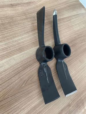 Sturdy Machine Forged Pickaxe for Agriculture Black or Dark Green and Rail Steel