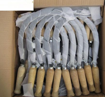 45cm Uncoated Steel Blade Sickle for Garden Agriculture Harvesting Wooden Handle