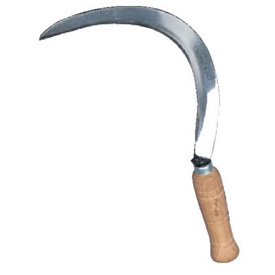 45cm Uncoated Steel Blade Sickle for Garden Agriculture Harvesting Wooden Handle