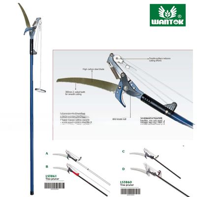 Effortlessly Trim Branches with Steel Curved Extendable Tree Pruner Telescopic Pole Saw