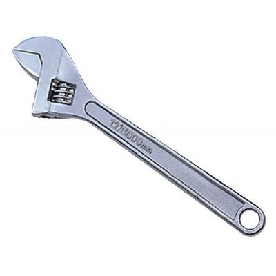 Chrome Plated Handle Adjustable Wrench in Metric Measurement System with Polished Head