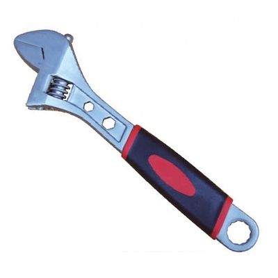 DIY Grade CS/CRV Full Polish Adjustable Wrench with Hexagonal Hole and PVC Handle